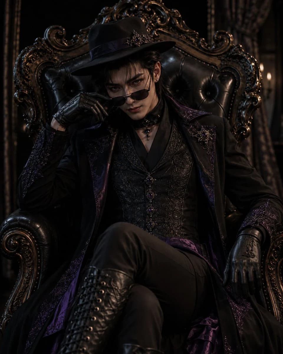 Gothic Throne Outfit Transformation portrait visual