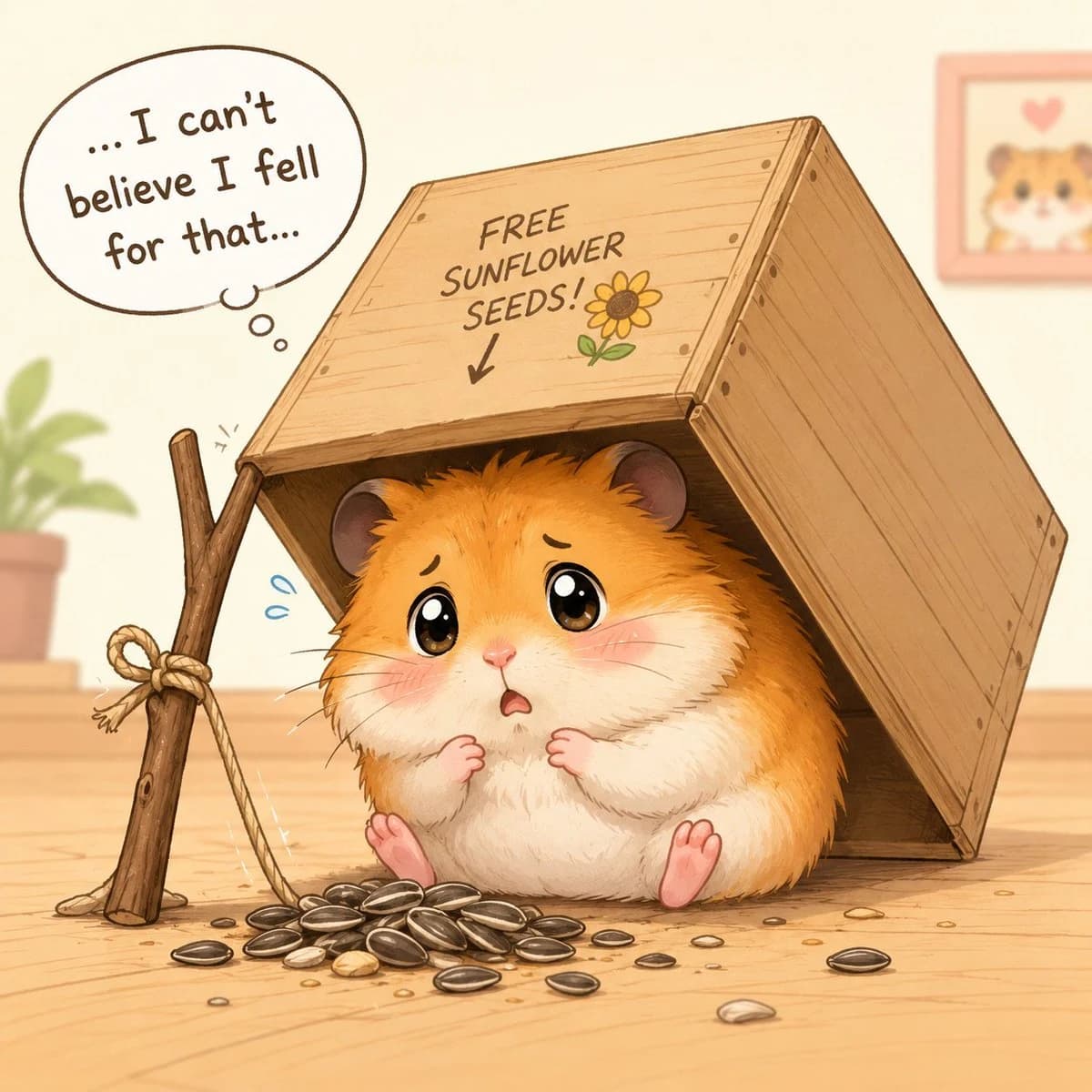 Hamster Caught by Sunflower Seed Trap storyboard visual