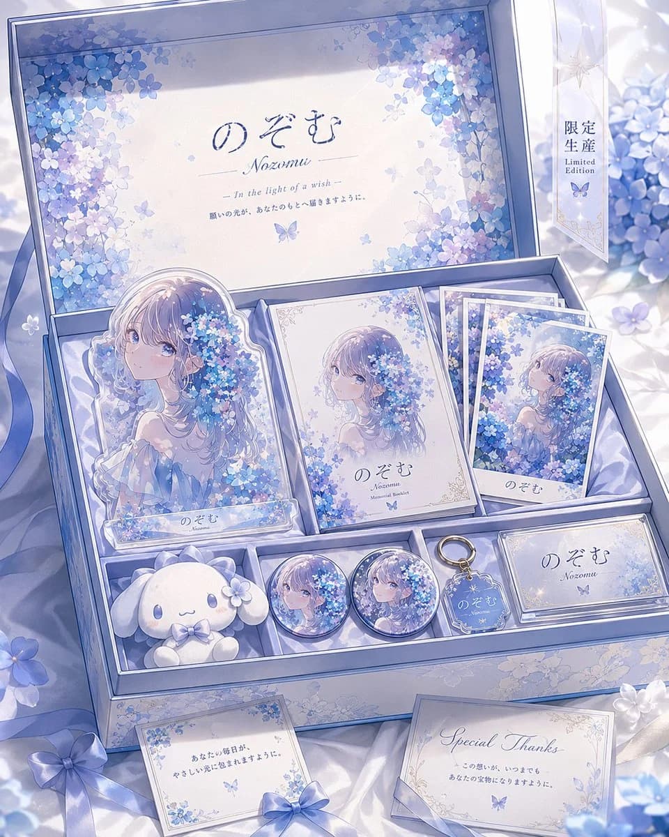 Hydrangea Anime Collector Box ecommerce visual with clean product presentation, shop-ready composition and detailed styling
