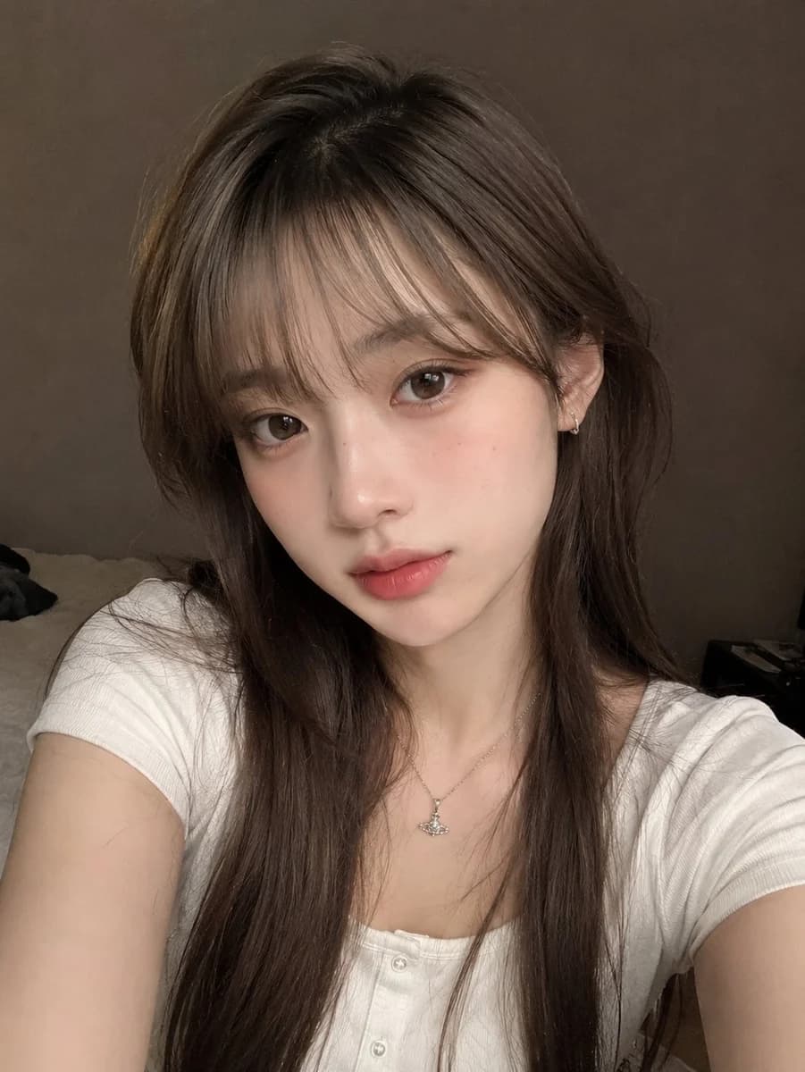 Indoor Front-Camera Selfie Portrait with expressive portrait styling, crisp facial detail and profile-ready composition