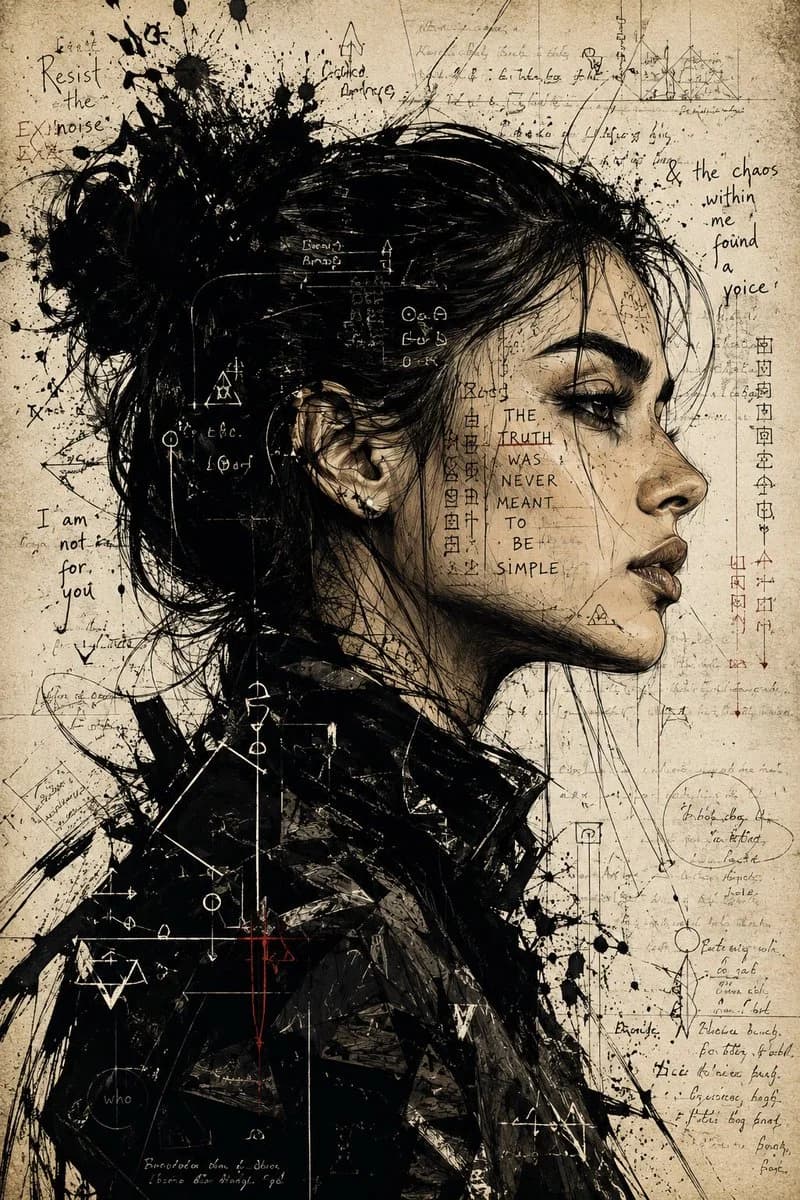 Ink Side Profile Mixed Media Portrait portrait GPT Image 2 prompt example