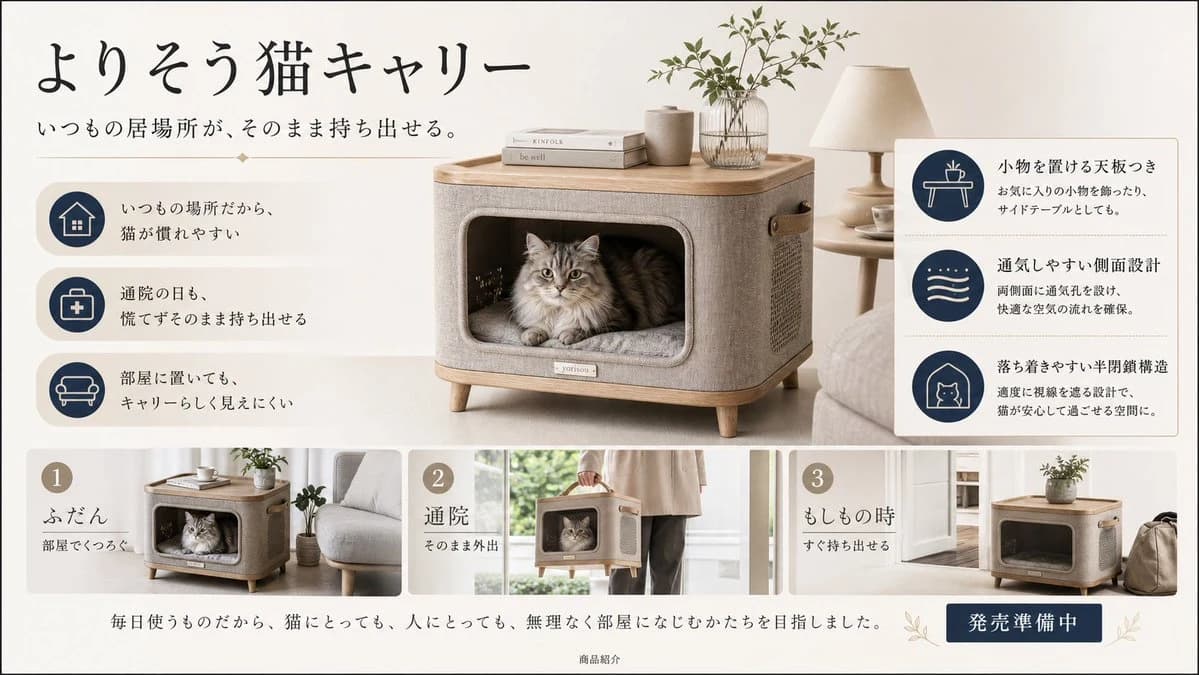 Japanese Cat Carrier Product Ad e-commerce visual