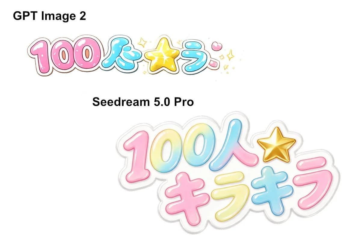Side-by-side comparison of Japanese kawaii logo designs with distinct character styles