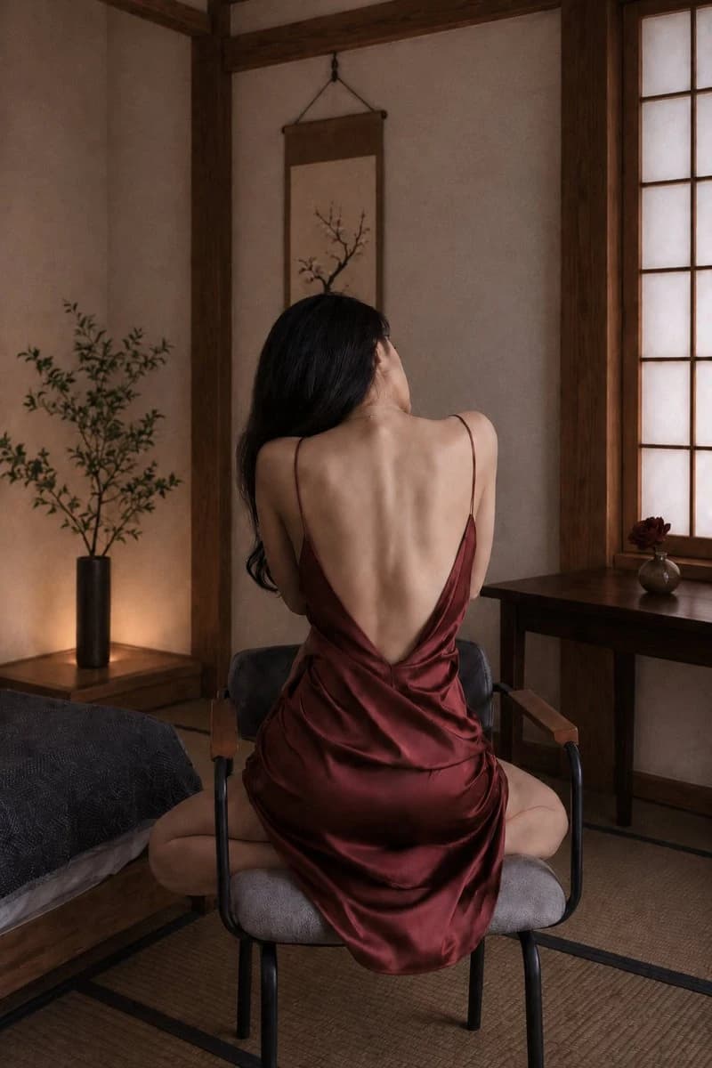 Japanese Modern Back Portrait with Shoji Lighting portrait visual