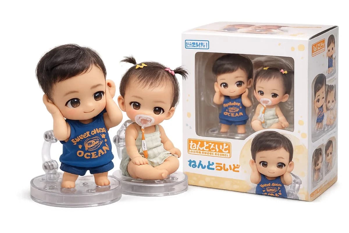 Japanese Nendoroid Style Miniature Figure ad creative visual