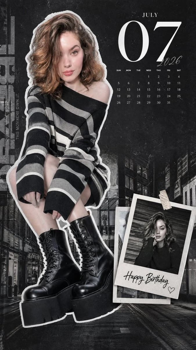 K-Pop Idol Magazine Editorial Wallpaper: social media prompt preview with platform-ready composition and clear design.