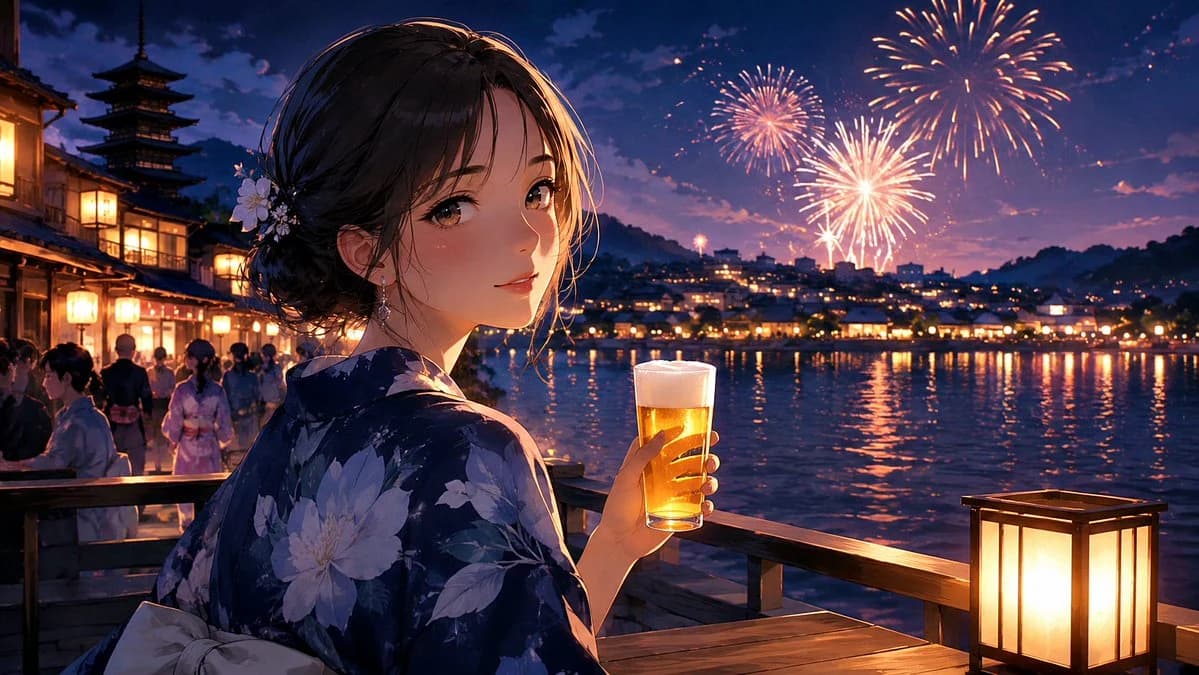 Kyoto Summer Festival Fireworks storyboard visual