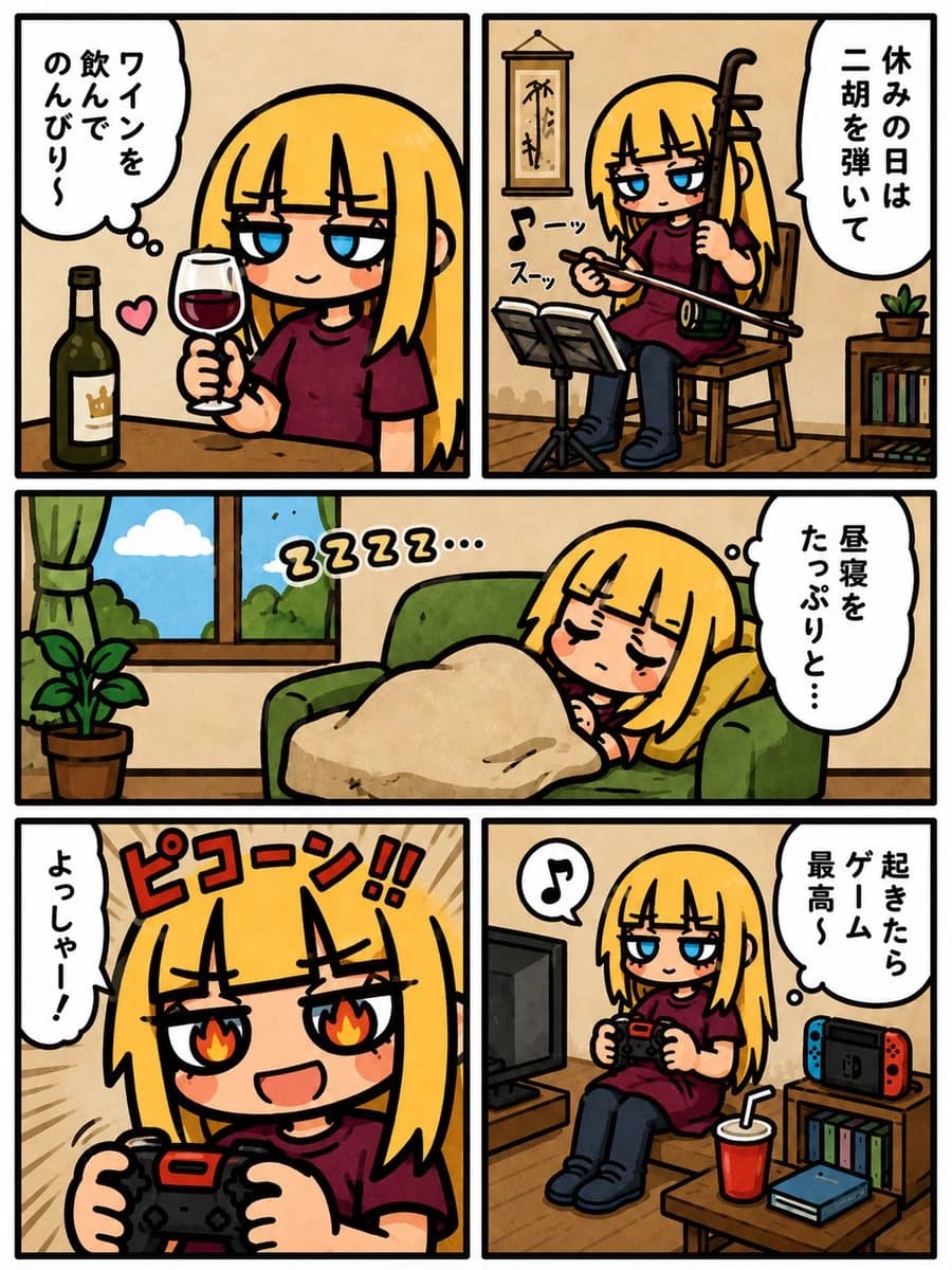 Lazy Day Chibi Manga Page with detailed character design, storyboard structure and dramatic illustration depth