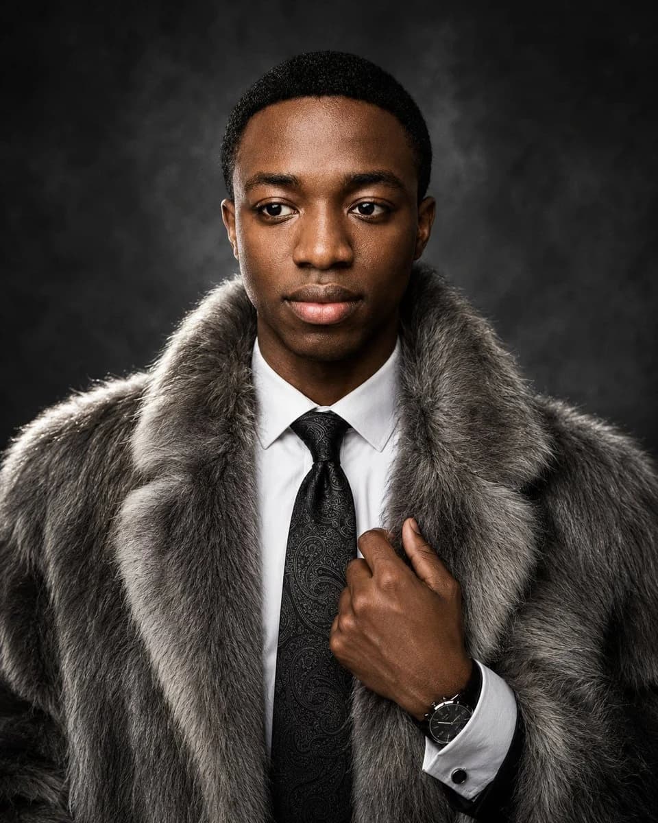 Luxury Fur Coat Editorial Portrait portrait visual