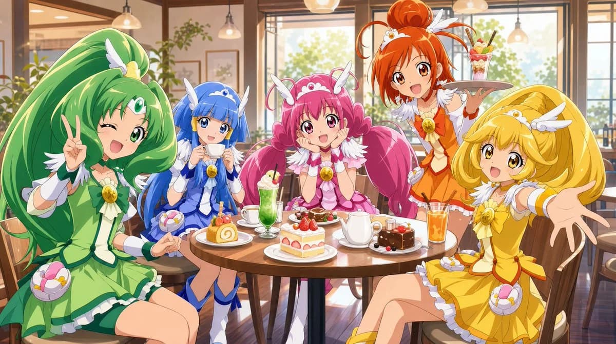 Magical Girls Dessert Café Scene storyboard visual
