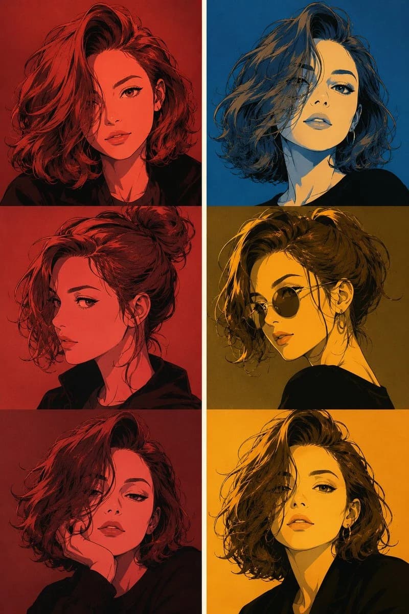 Manga Character Design Triptych storyboard visual
