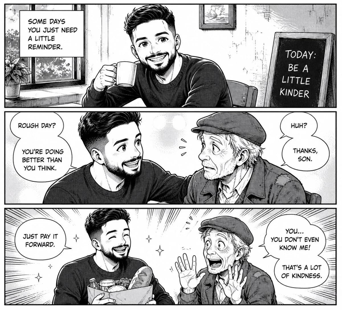 Manga Comic Strip Character Conversion portrait GPT Image 2 prompt example