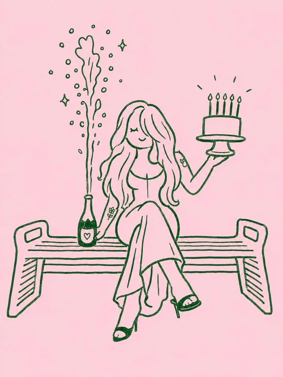 Minimal hand-drawn doodle portrait with clean black lines, simple shapes, and friendly social avatar styling
