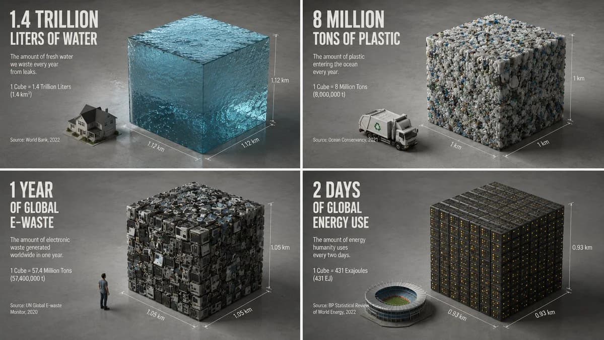 Minimalist Isometric Data Physics Cube with structured educational layout, readable annotations and clean visual hierarchy