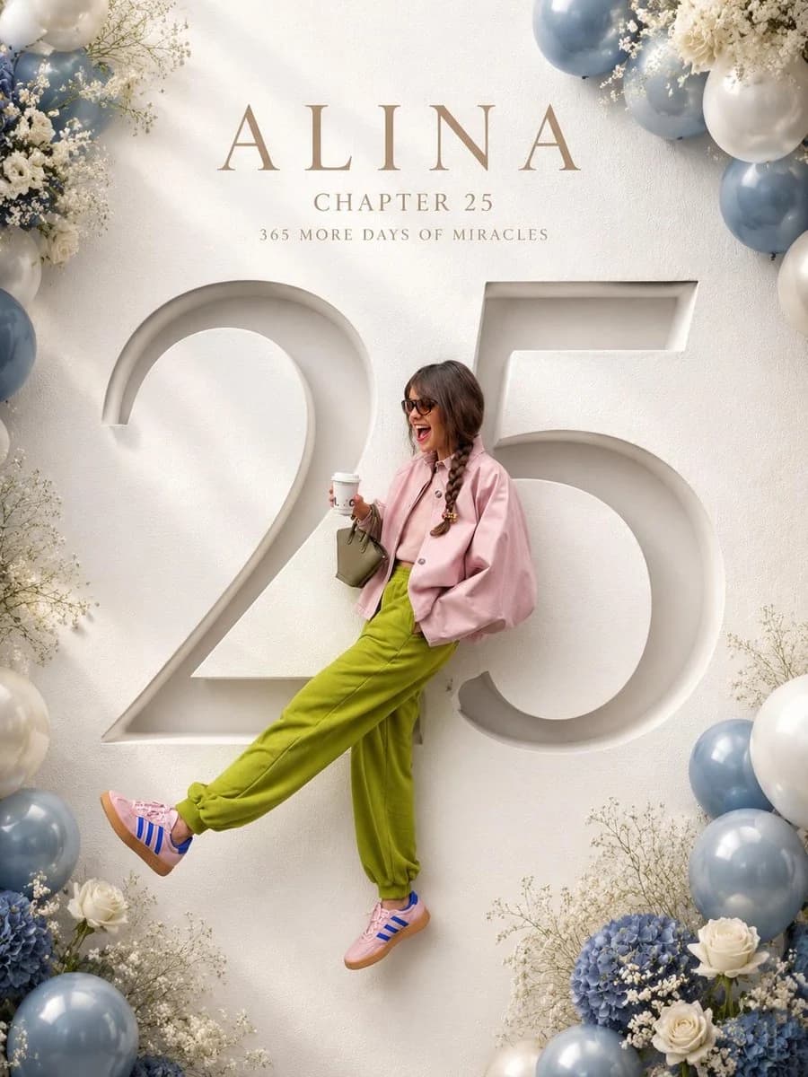 Minimalist luxury birthday poster with refined typography and elegant celebratory details