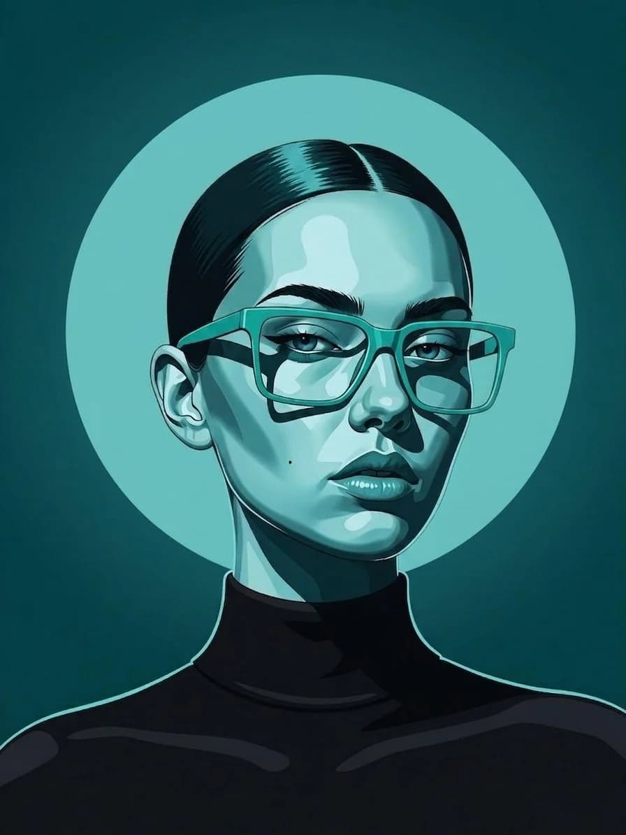 Modern Vector Fashion Portrait with expressive portrait lighting, detailed styling and a polished editorial mood