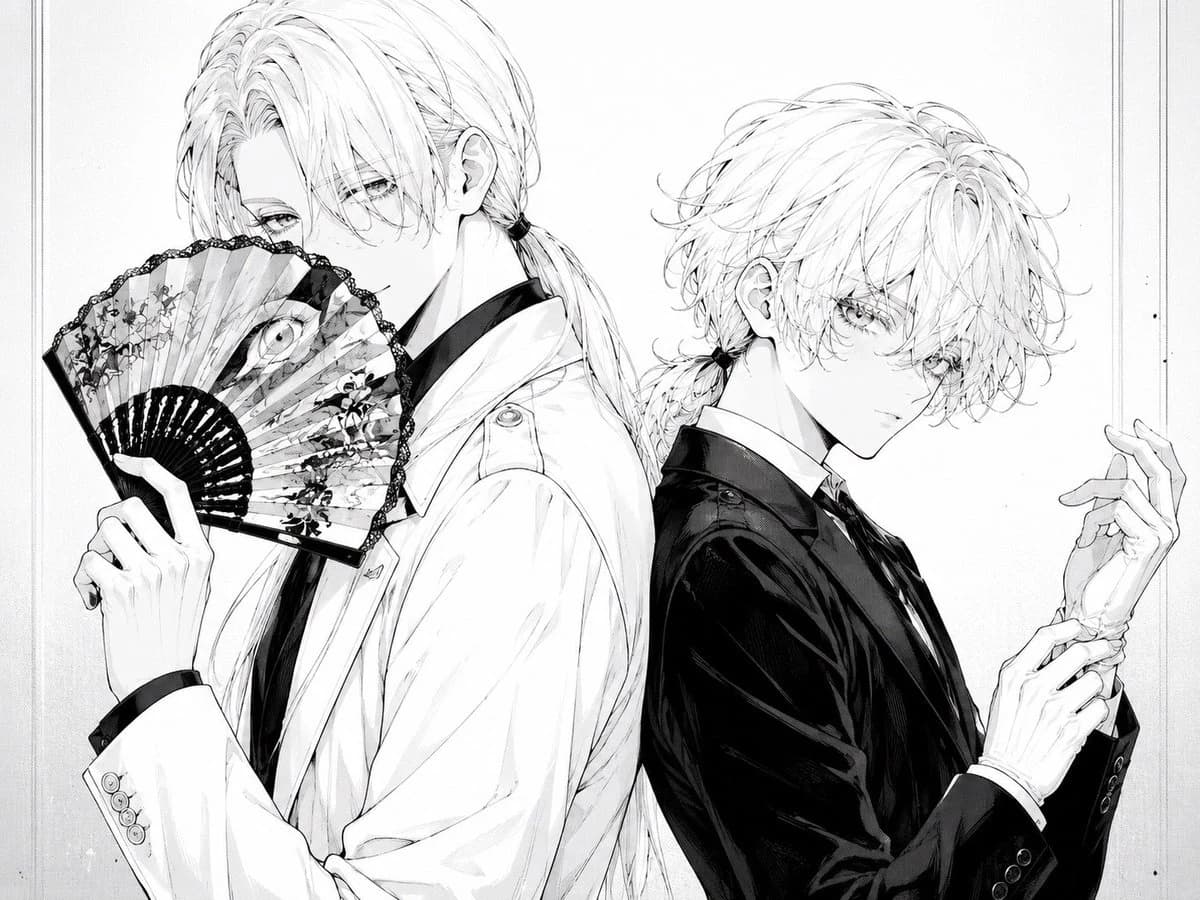 Monochrome Gothic Twin Portrait portrait visual