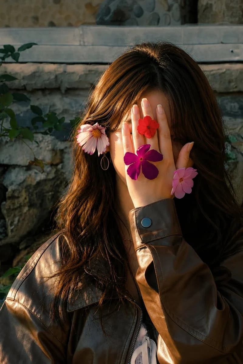 Mysterious Portrait with Floral Accents with social-ready composition, lifestyle framing and shareable visual storytelling