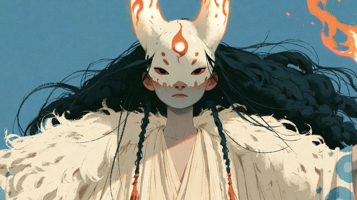 Neon Fox Mask Mage Portrait portrait visual