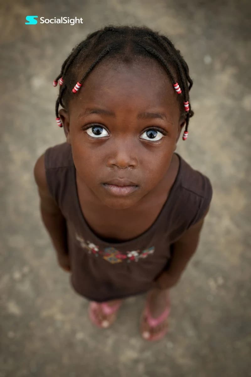 Overhead Documentary Portrait of a Young Girl portrait visual