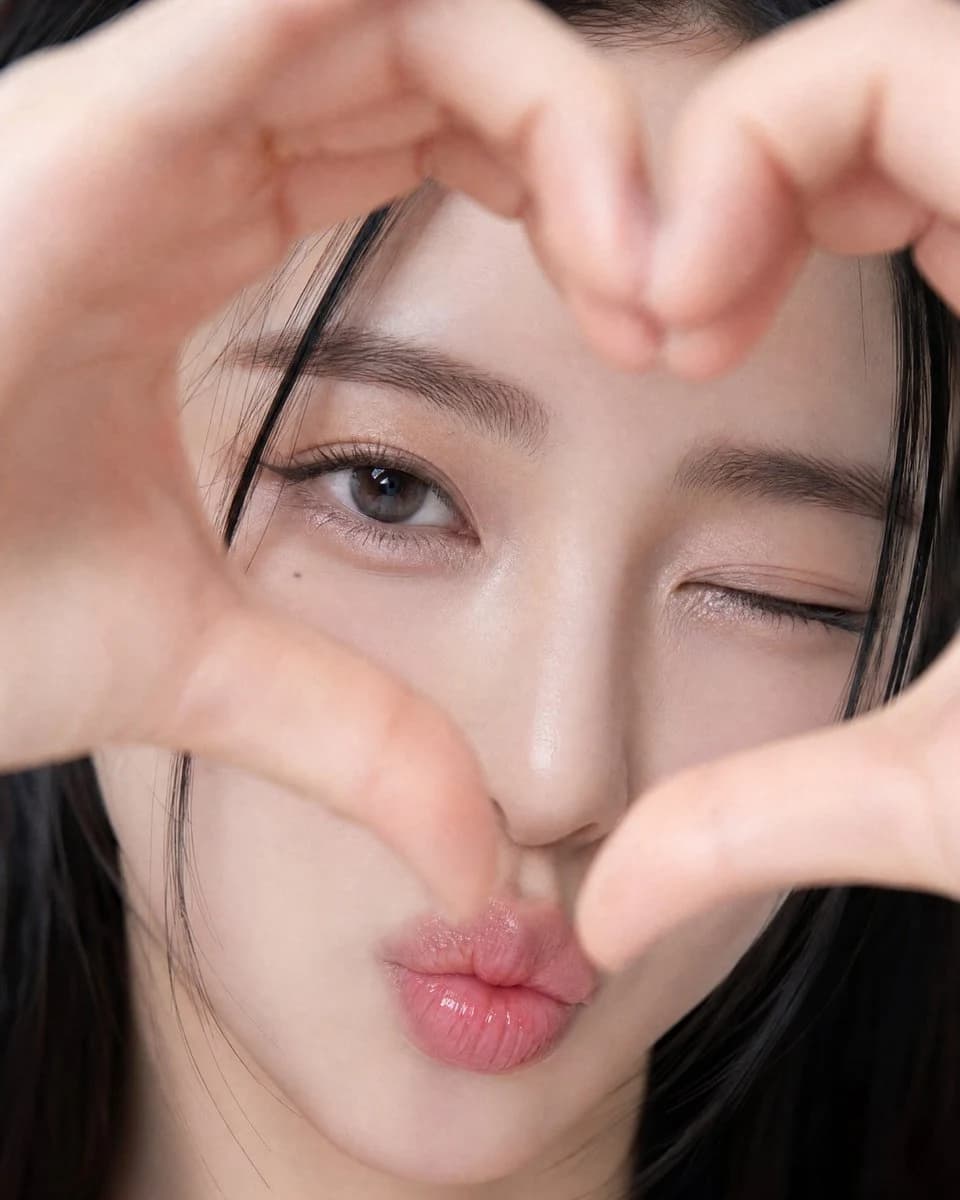 Playful Heart Gesture Close-up portrait visual