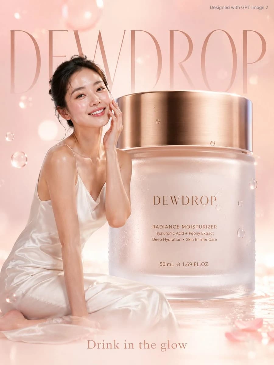 Premium Skincare Ad with Giant Product Jar ad creative visual