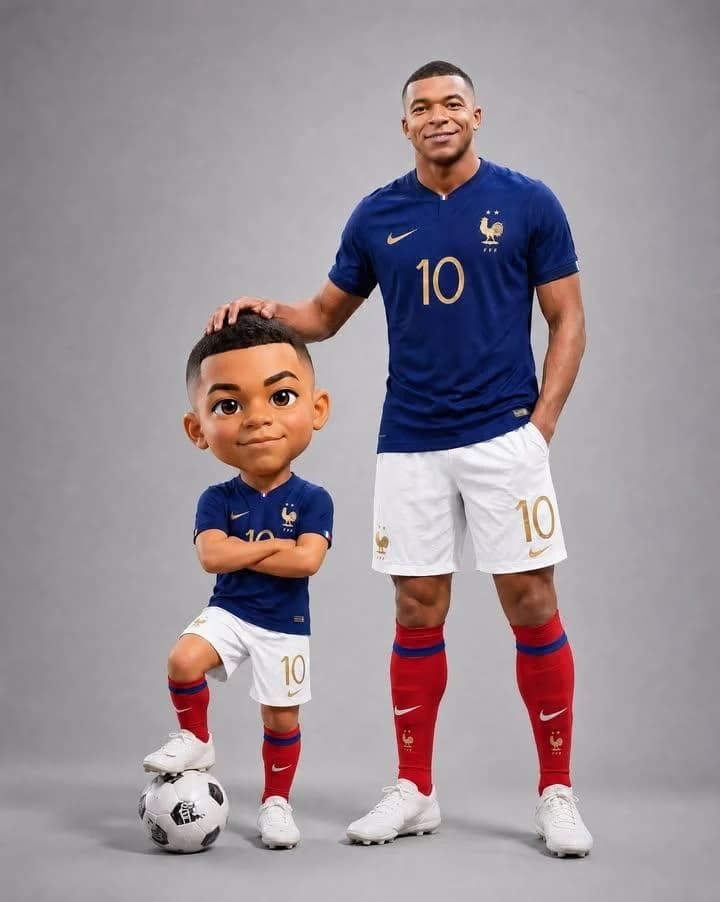 Professional Football Player and Chibi Portrait with campaign-ready styling, commercial lighting, and strong product-ad composition
