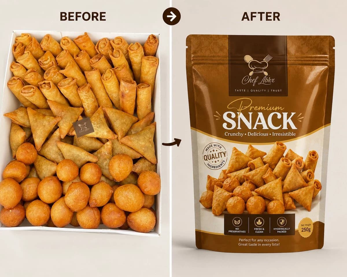 Professional Snack Packaging Mockup ad creative visual