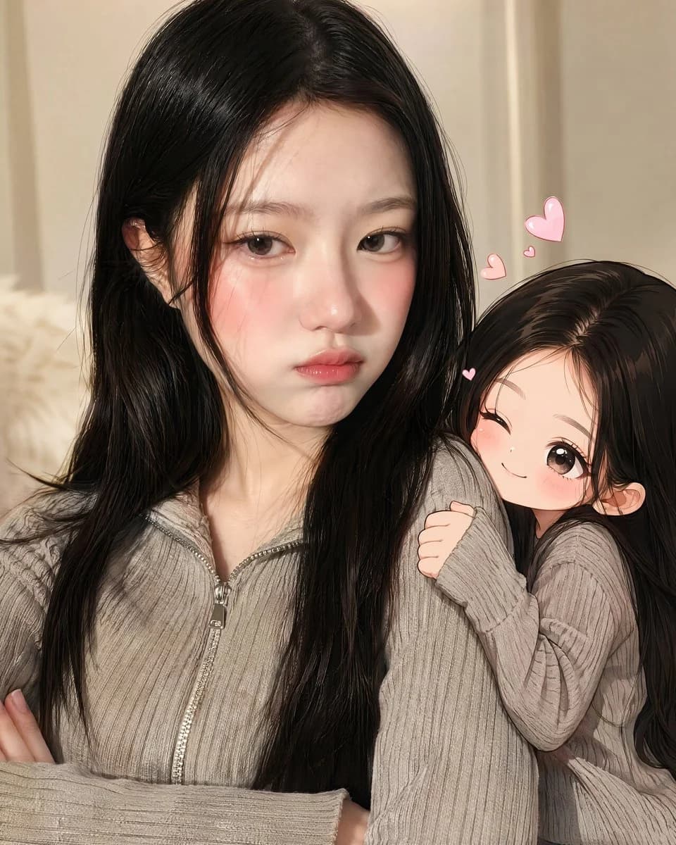 Real-Life and Anime Duo Portrait with sequential panels, clear scene planning and cinematic visual flow