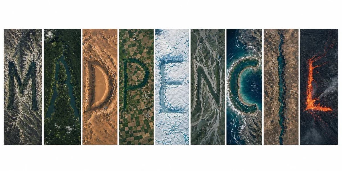 Satellite Terrain Letter Typography Map with sequential panels, cinematic shot planning and a polished storyboard layout