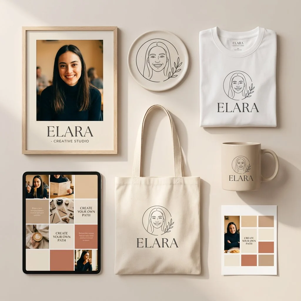 Scandinavian branding mockup with minimalist packaging, neutral textures and clean identity system presentation