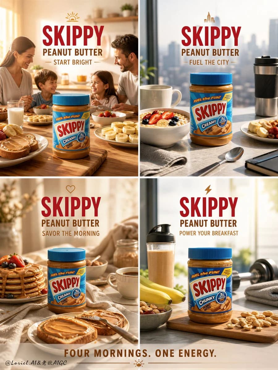 Skippy Peanut Butter Editorial Grid ad creative visual