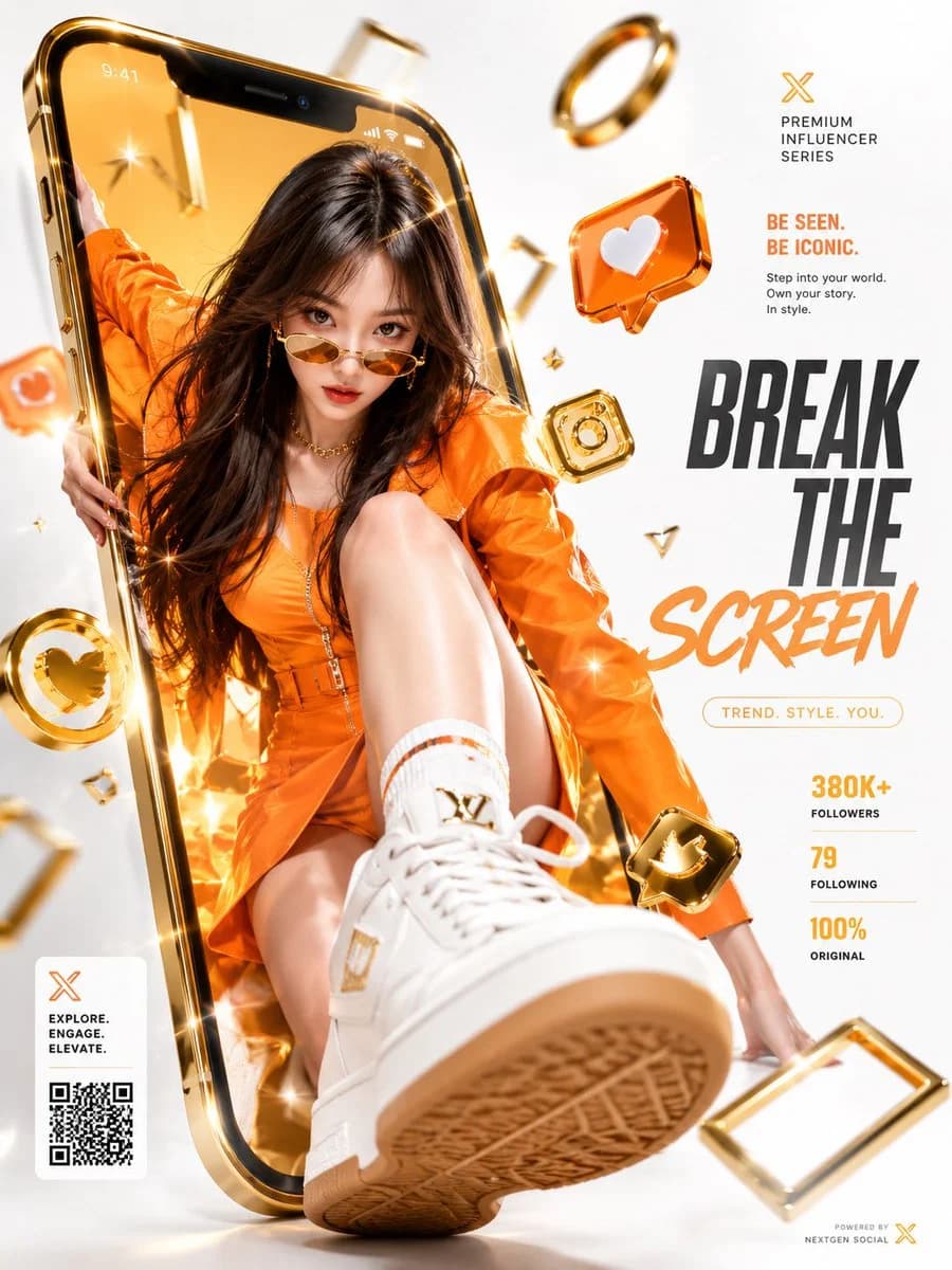 Smartphone Screen Breakthrough Ad ui mockup GPT Image 2 prompt example