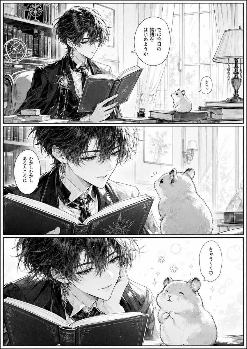 Sol Reading to Hamster storyboard visual