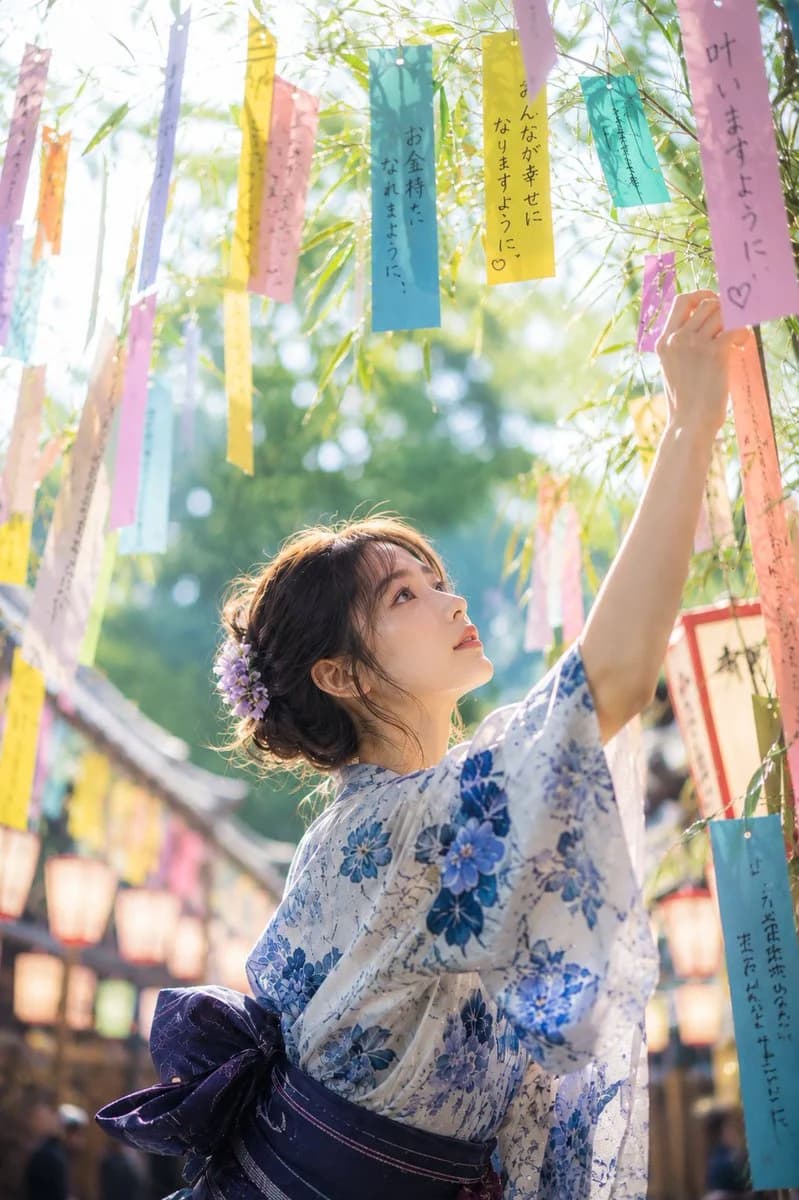Star Festival Yukata Portrait with social-ready composition, lifestyle framing and shareable visual storytelling