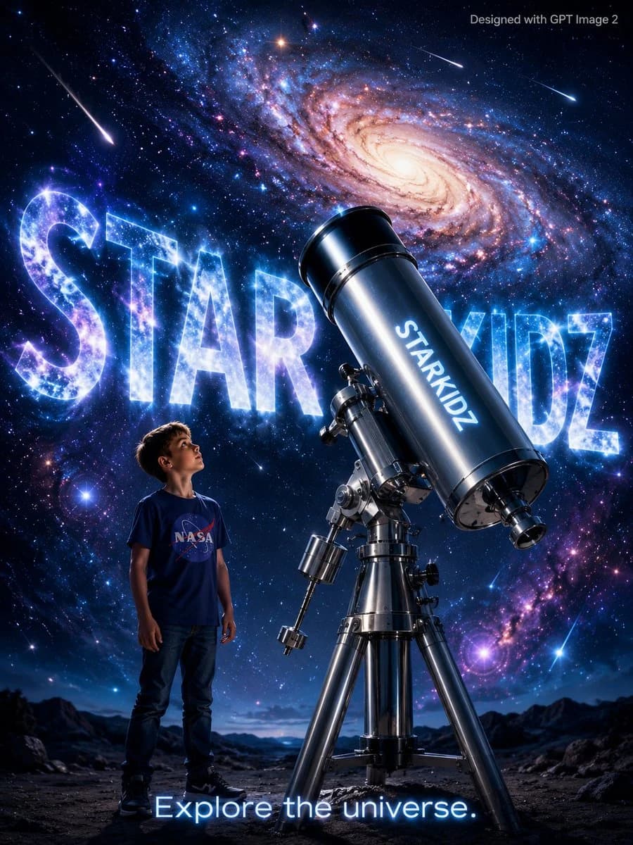 StarKidz science poster with playful educational graphics, bright character elements, and classroom-friendly layout