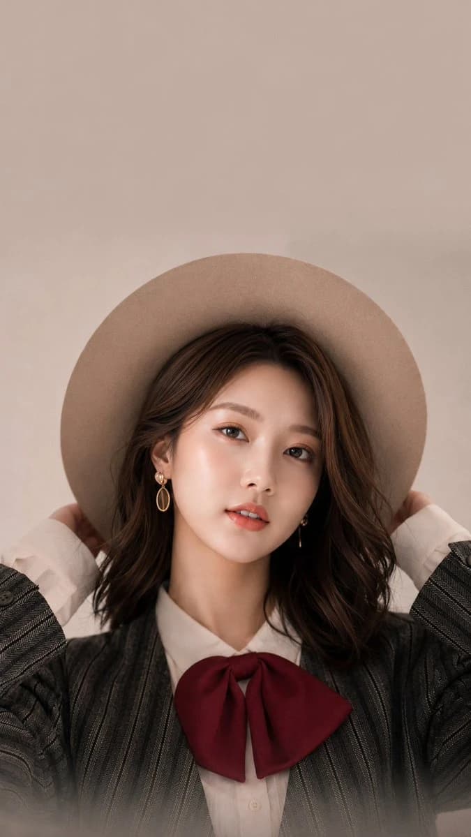 Studio Fashion Portrait with Felt Hat with campaign-ready composition, brand-focused styling and premium commercial lighting