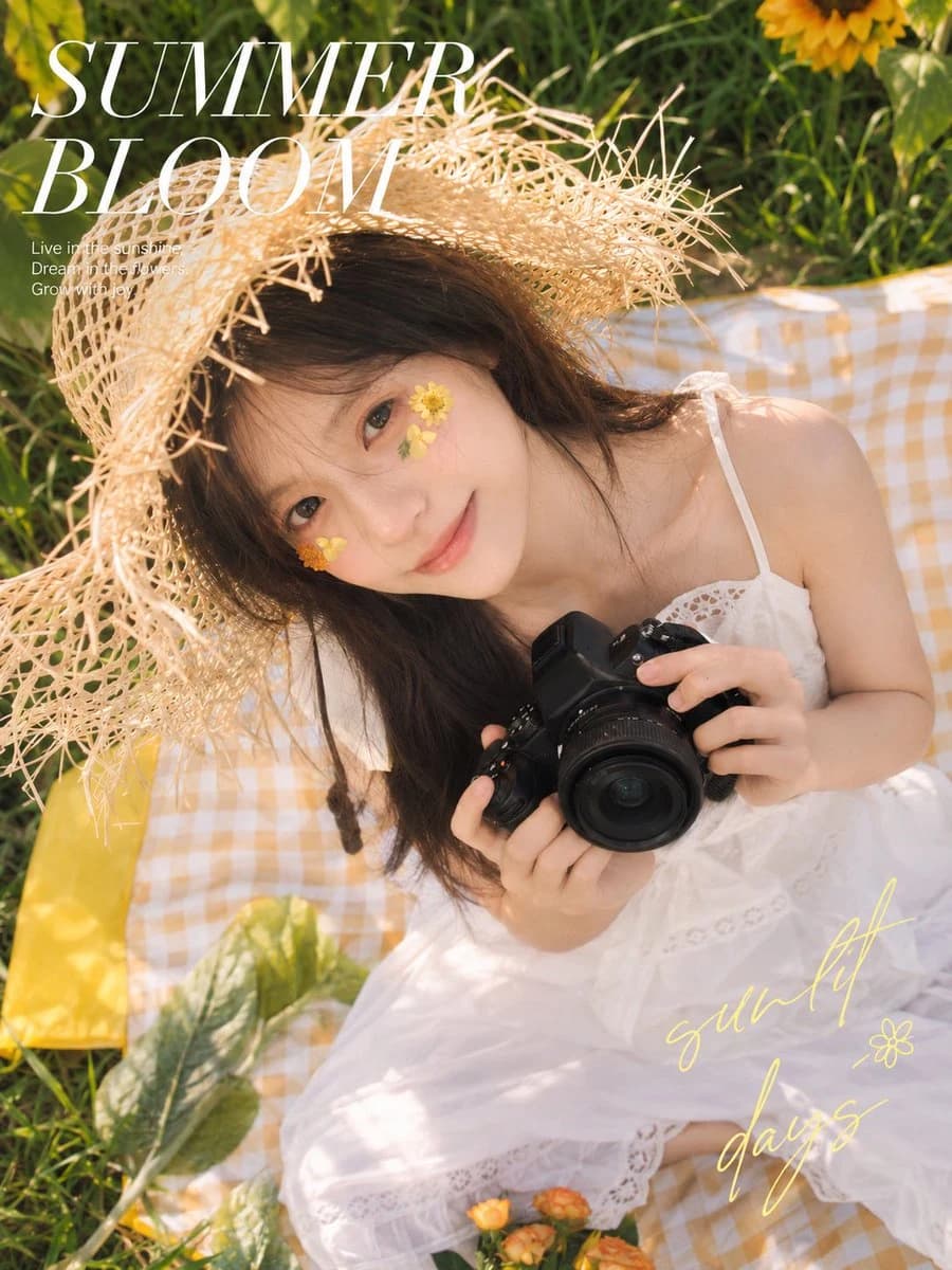 Summer Bloom Picnic Portrait social media visual