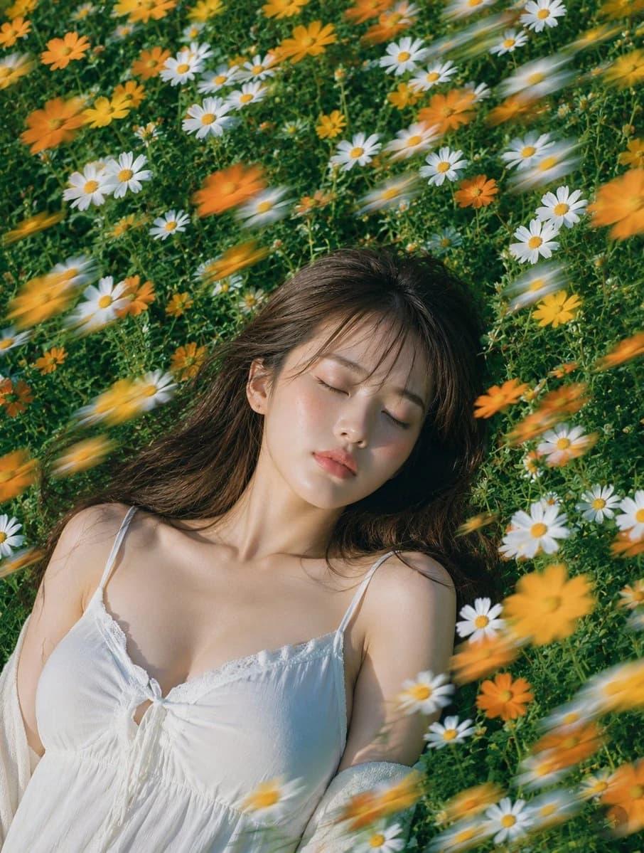 Summer Flower Field Portrait portrait visual