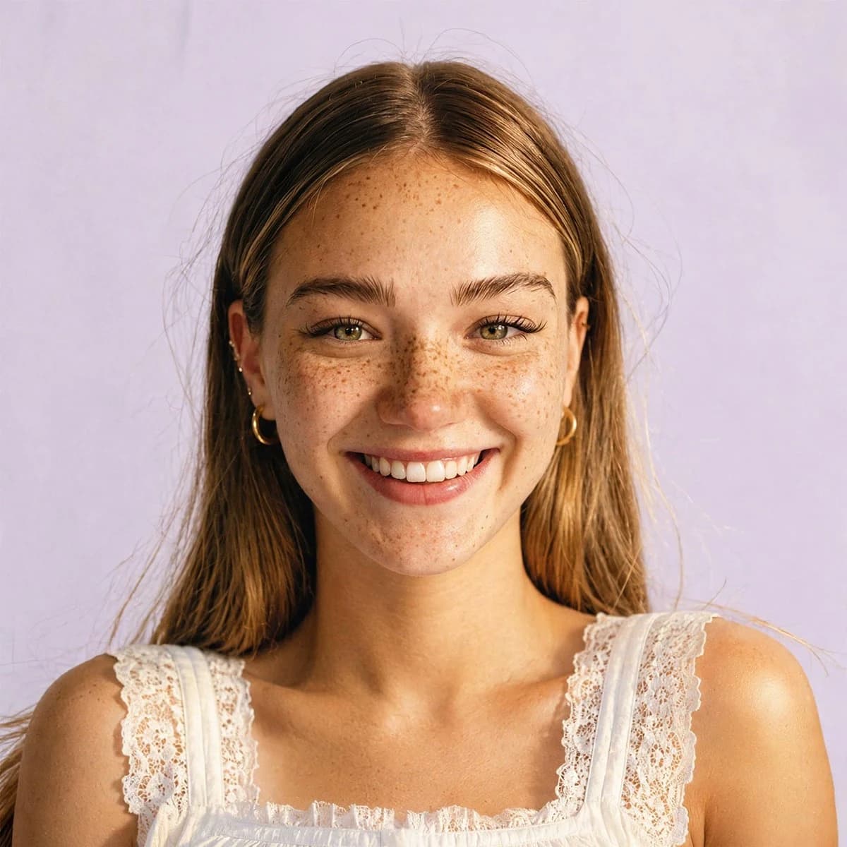 Sunny Freckled Profile Portrait portrait visual