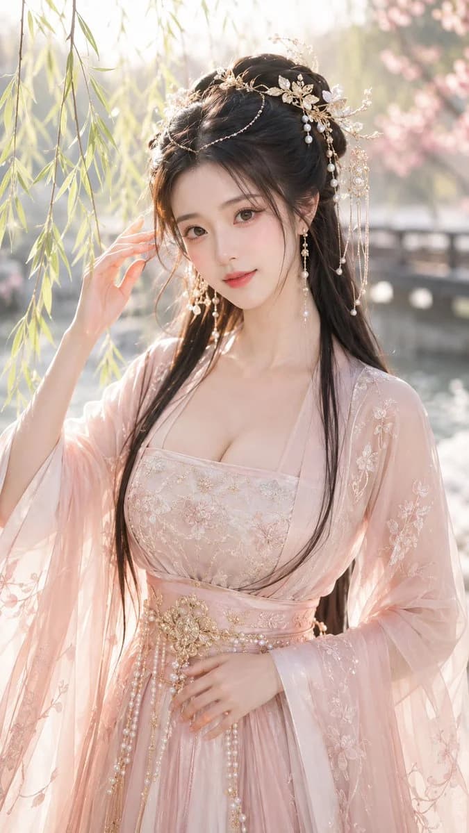 Tang-Style Fantasy Spring Portrait with campaign-ready composition, brand-focused styling and premium commercial lighting