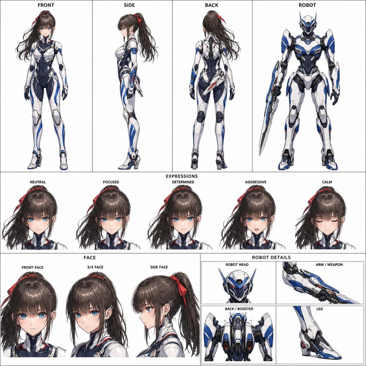 Theatrical Anime Cyborg Character Sheet storyboard visual