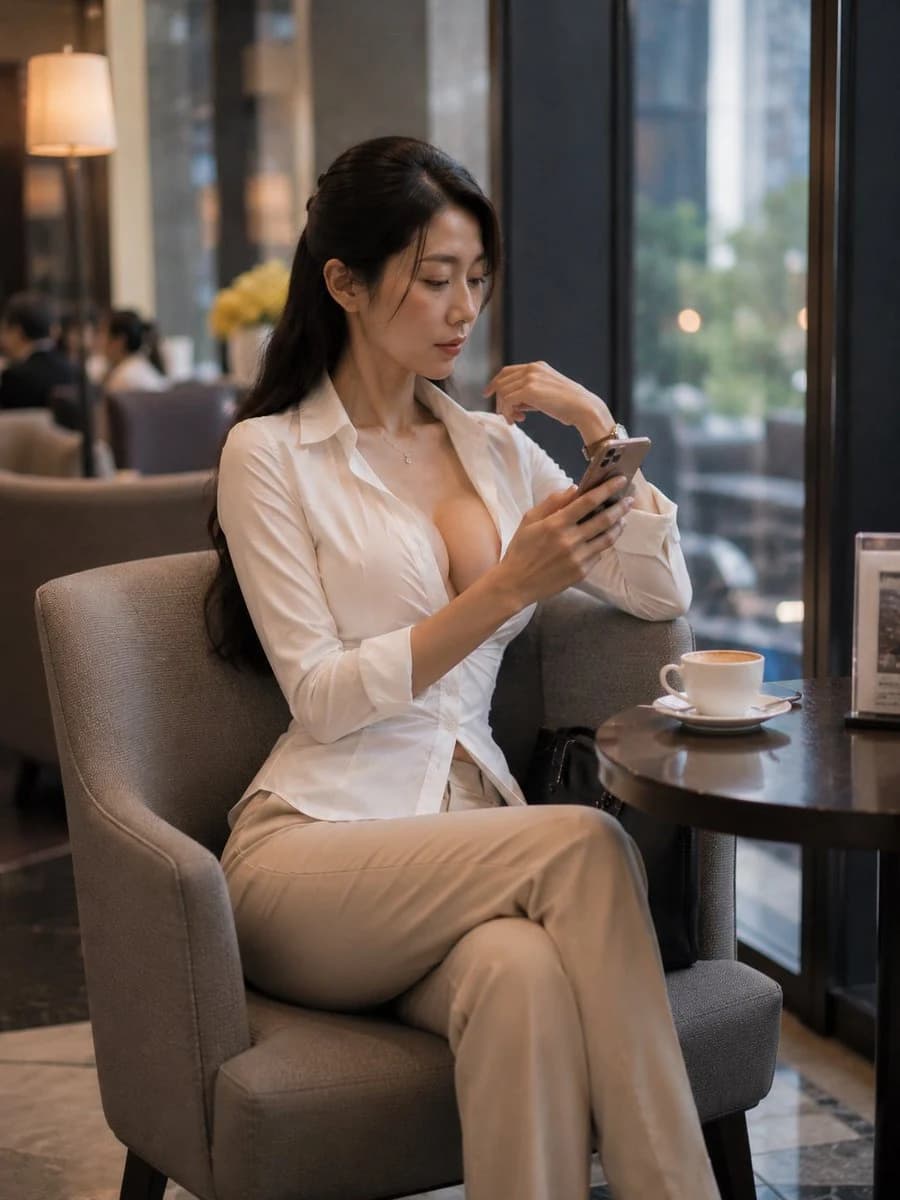 Upscale Café Smartphone Portrait social media visual