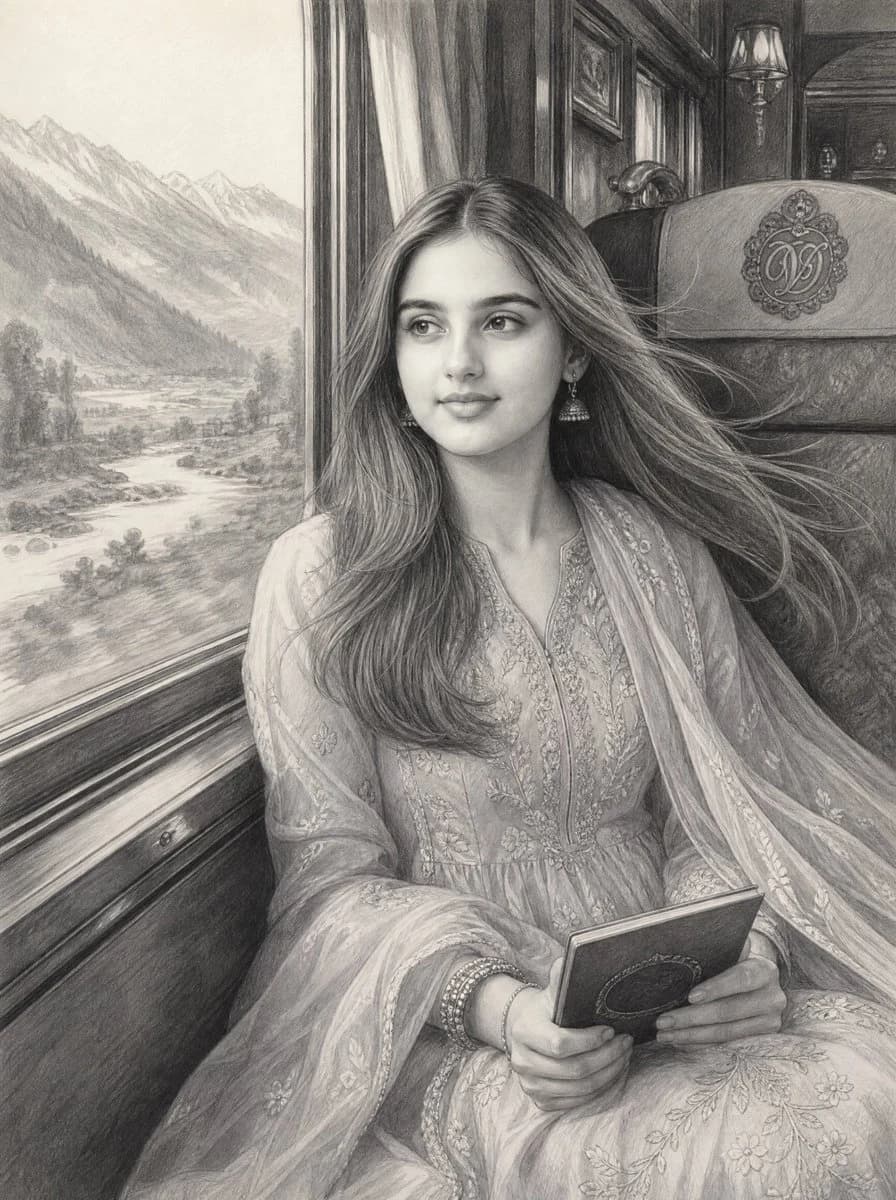 Vintage Train Graphite Portrait portrait visual