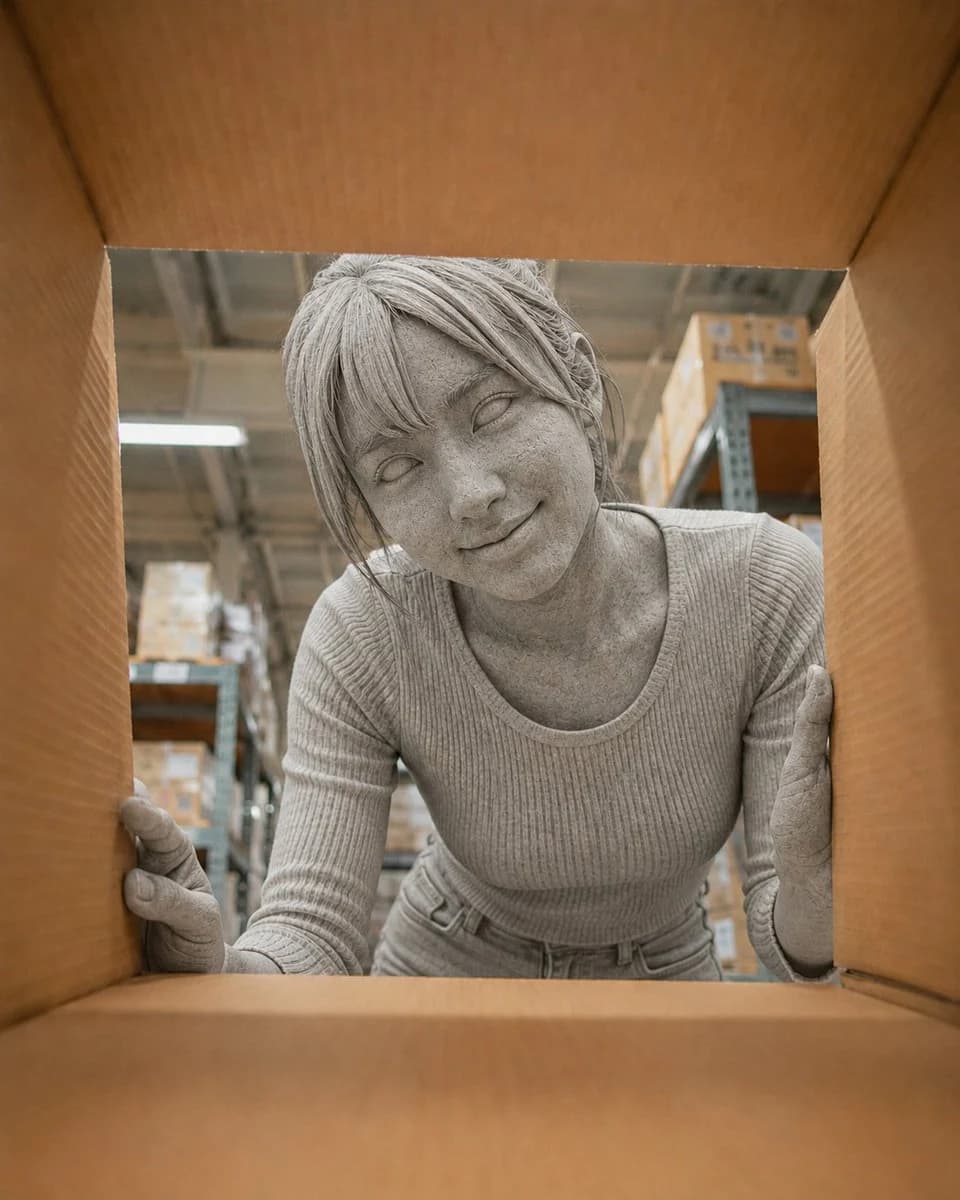 Woman Turned Into Stone Statue storyboard visual
