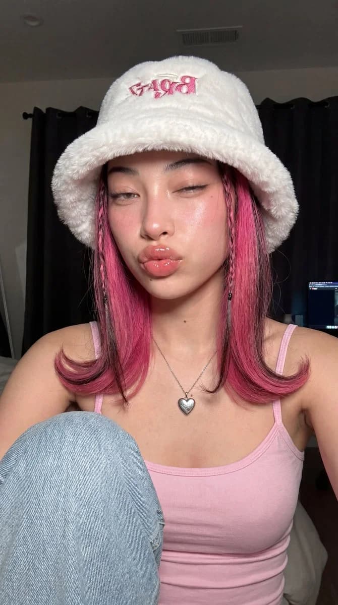 Y2K Bedroom Pink Hair Selfie portrait GPT Image 2 prompt example