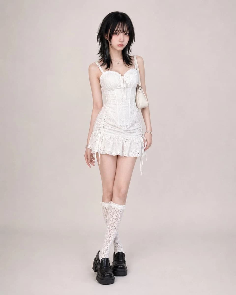 Y2K Feminine Lace Outfit e-commerce visual