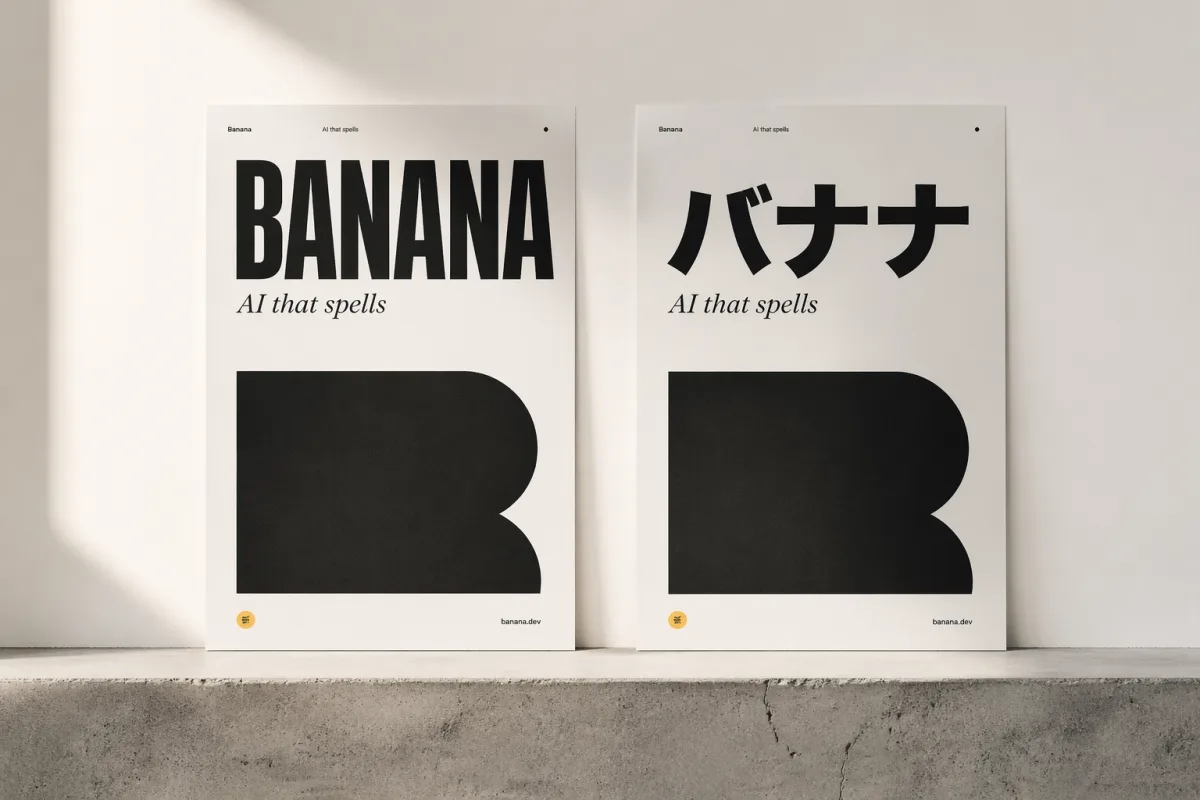 Crisp multilingual typography rendered on a poster by Image 2