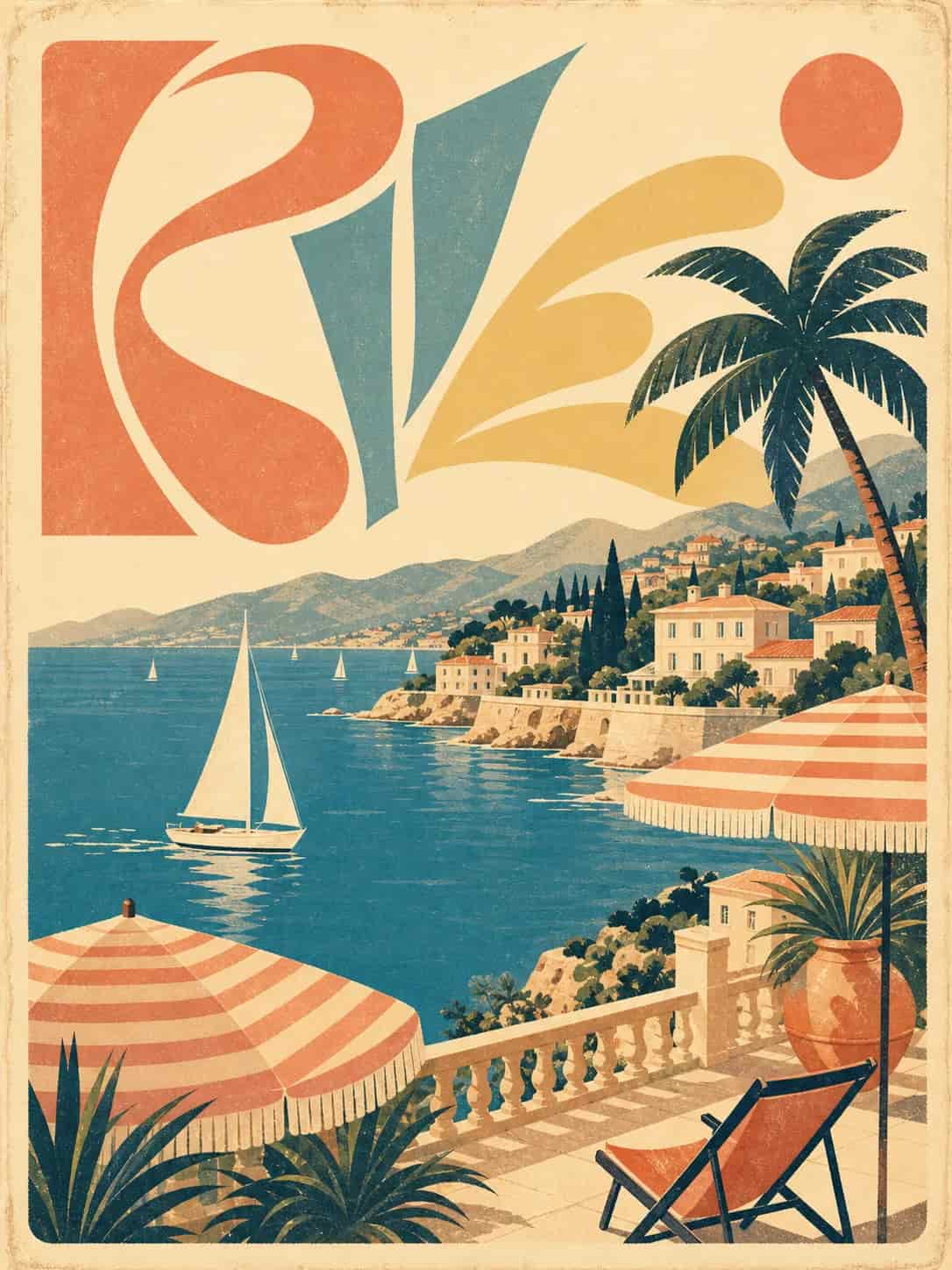 Travel poster with scenic landmark illustration, created with Image 2
