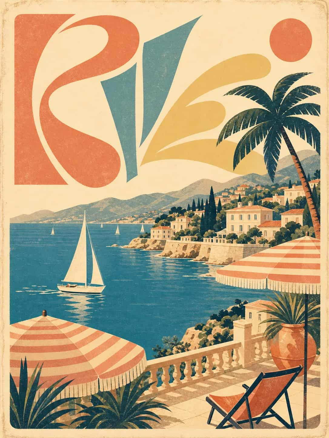 Travel poster with scenic landmark illustration, created with Image 2